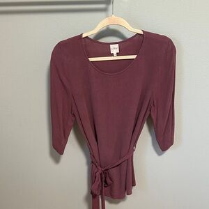 Kayleigh Women's Plum Tie-Waist Blouse